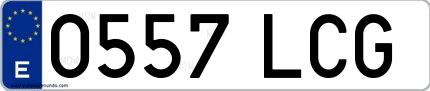 Ejemplo de matrícula española 0557 LCG