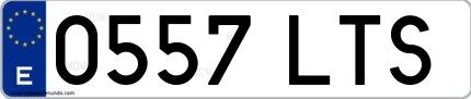 Ejemplo de matrícula española 0557 LTS
