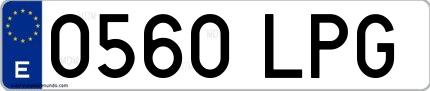 Ejemplo de matrícula española 0560 LPG