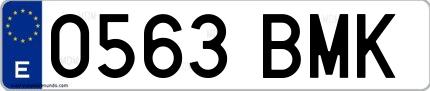 Ejemplo de matrícula española 0563 BMK