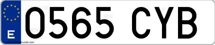 Ejemplo de matrícula española 0565 CYB