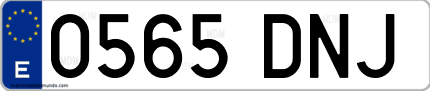 Ejemplo de matrícula de coche ordinaria 0565 DNJ