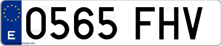 Ejemplo de matrícula de coche ordinaria 0565 FHV