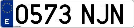 Ejemplo de matrícula española 0573 NJN