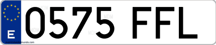 Ejemplo de matrícula de coche ordinaria 0575 FFL