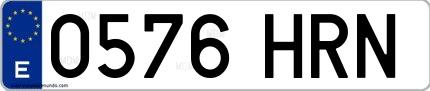 Ejemplo de matrícula española 0576 HRN