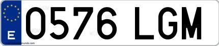 Ejemplo de matrícula española 0576 LGM