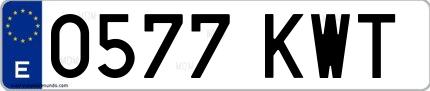 Ejemplo de matrícula española 0577 KWT