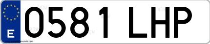 Ejemplo de matrícula española 0581 LHP
