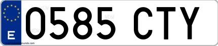 Ejemplo de matrícula española 0585 CTY