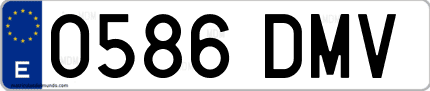 Ejemplo de matrícula de coche ordinaria 0586 DMV