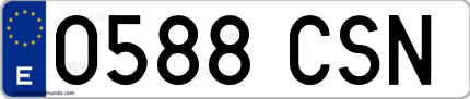 Ejemplo de matrícula de coche ordinaria 0588 CSN