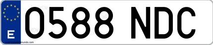 Ejemplo de matrícula española 0588 NDC