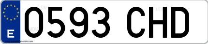 Ejemplo de matrícula española 0593 CHD
