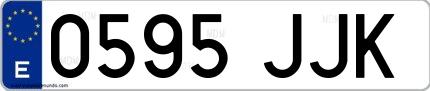 Ejemplo de matrícula española 0595 JJK