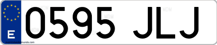 Ejemplo de matrícula de coche ordinaria 0595 JLJ