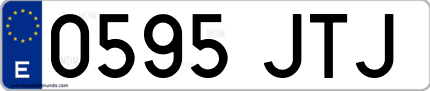 Ejemplo de matrícula de coche ordinaria 0595 JTJ