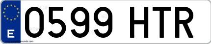 Ejemplo de matrícula española 0599 HTR