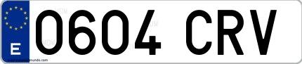 Ejemplo de matrícula española 0604 CRV