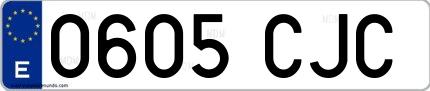 Ejemplo de matrícula española 0605 CJC