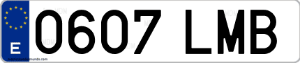 Ejemplo de matrícula de coche ordinaria 0607 LMB