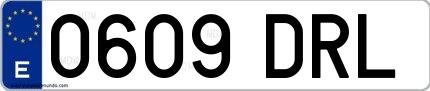 Ejemplo de matrícula española 0609 DRL