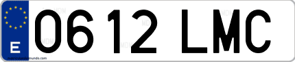 Ejemplo de matrícula de coche ordinaria 0612 LMC