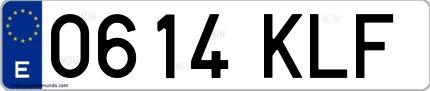 Ejemplo de matrícula española 0614 KLF