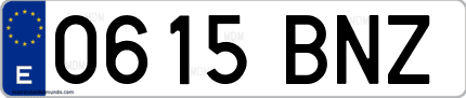 Ejemplo de matrícula de coche ordinaria 0615 BNZ