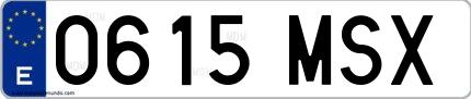 Ejemplo de matrícula española 0615 MSX