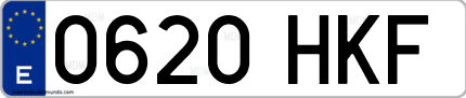 Ejemplo de matrícula de coche ordinaria 0620 HKF