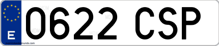 Ejemplo de matrícula de coche ordinaria 0622 CSP