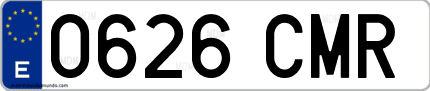 Ejemplo de matrícula de coche ordinaria 0626 CMR