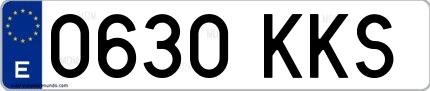 Ejemplo de matrícula española 0630 KKS