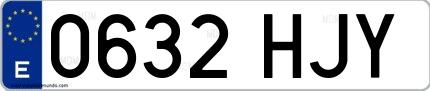 Ejemplo de matrícula española 0632 HJY