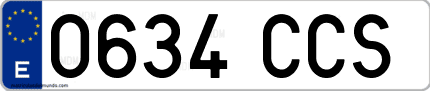 Ejemplo de matrícula de coche ordinaria 0634 CCS