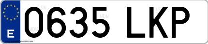 Ejemplo de matrícula española 0635 LKP