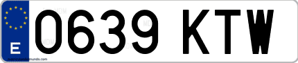 Ejemplo de matrícula de coche ordinaria 0639 KTW