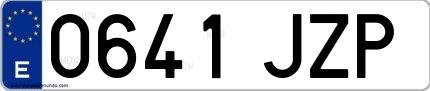 Ejemplo de matrícula española 0641 JZP