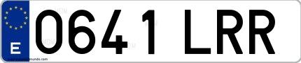Ejemplo de matrícula española 0641 LRR