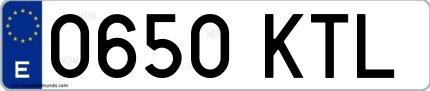 Ejemplo de matrícula española 0650 KTL