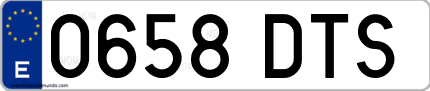 Ejemplo de matrícula de coche ordinaria 0658 DTS