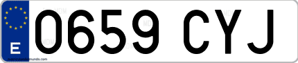 Ejemplo de matrícula de coche ordinaria 0659 CYJ