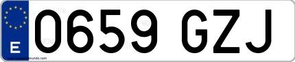 Ejemplo de matrícula española 0659 GZJ