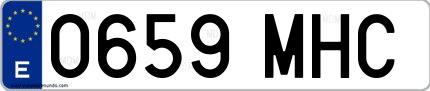 Ejemplo de matrícula española 0659 MHC