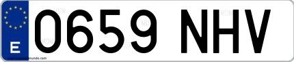Ejemplo de matrícula española 0659 NHV