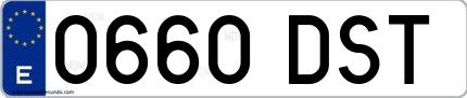 Ejemplo de matrícula española 0660 DST