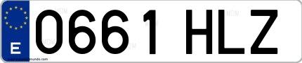 Ejemplo de matrícula española 0661 HLZ
