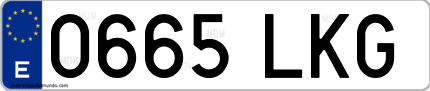 Ejemplo de matrícula de coche ordinaria 0665 LKG