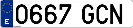Ejemplo de matrícula española 0667 GCN